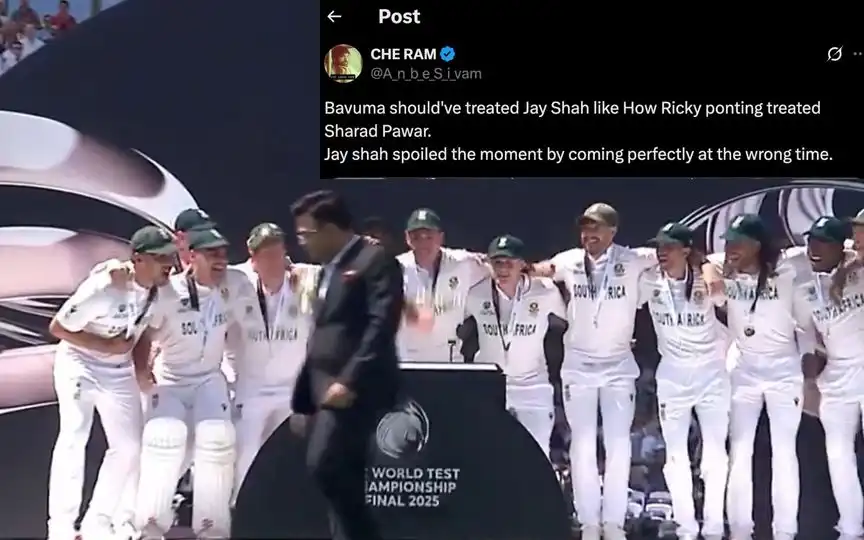 "Jay Shah Spoiled The Moment": ICC Head Criticised For Spoiling SA's WTC Title Victory
